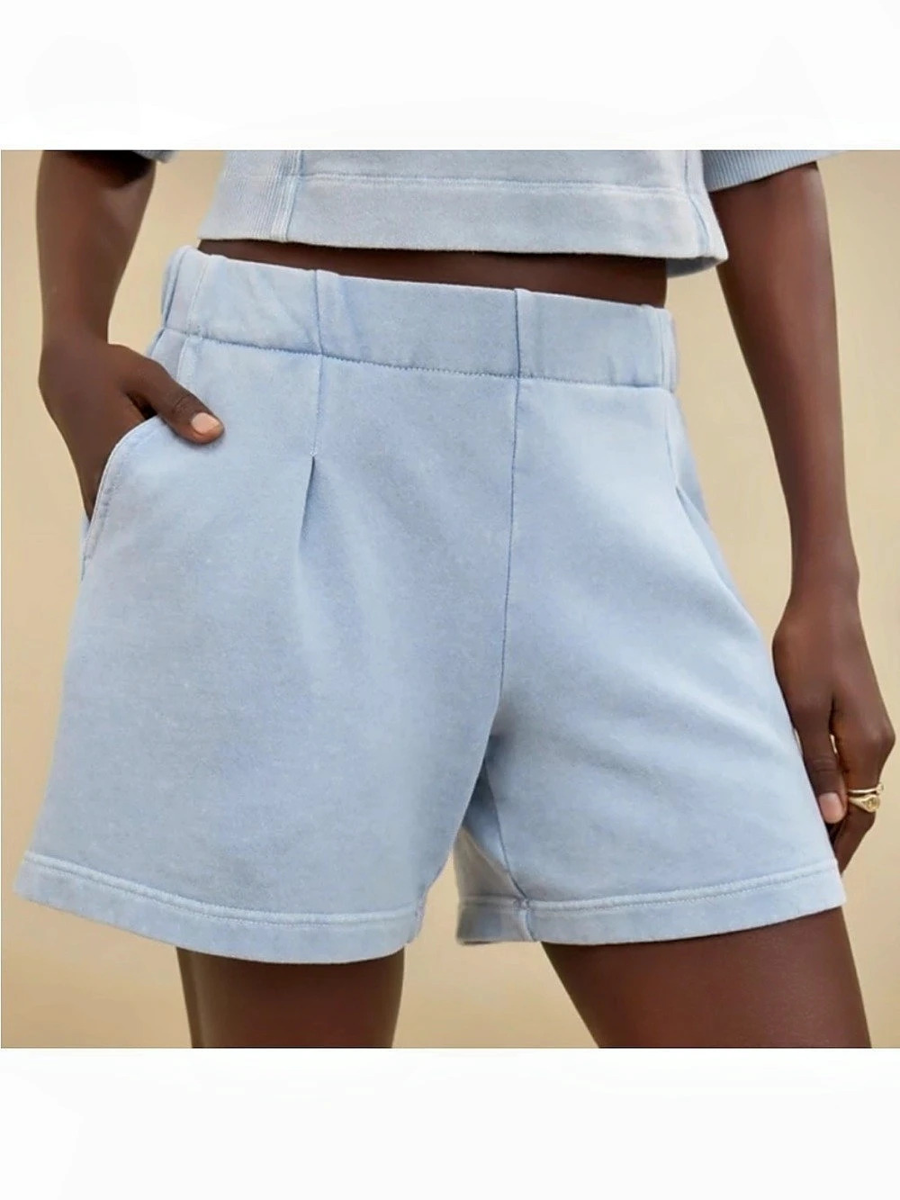 NWT Aerie New Heights Trouser Fleece Shorts XS Cloud Blue